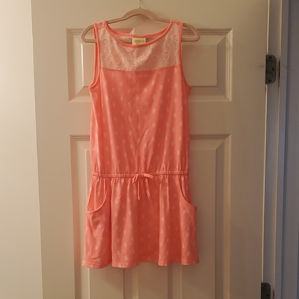 Crazy 8 Coral Sleeveless Dress with Lace Detail